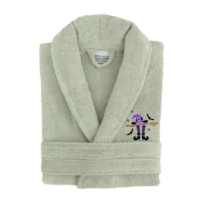 Linum Home Textiles Halloween Terry Bathrobe Unisex Adult Terry Cloth Long Sleeve Long Length Robe In Green