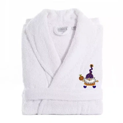 Linum Home Textiles Halloween Terry Bathrobe Unisex Adult Terry Cloth Long Sleeve Long Length Robe In White