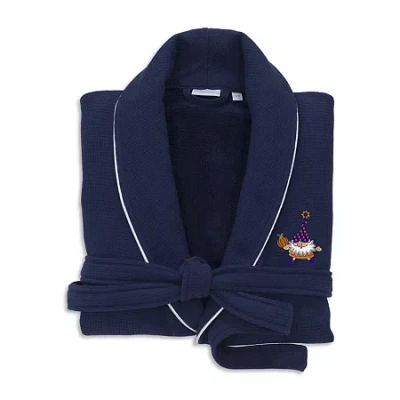 Linum Home Textiles Halloween Waffle Terry Bathrobe Unisex Adult Waffle Long Sleeve Long Length Robe In Blue