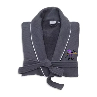 Linum Home Textiles Halloween Waffle Terry Bathrobe Unisex Adult Waffle Long Sleeve Long Length Robe In Gray