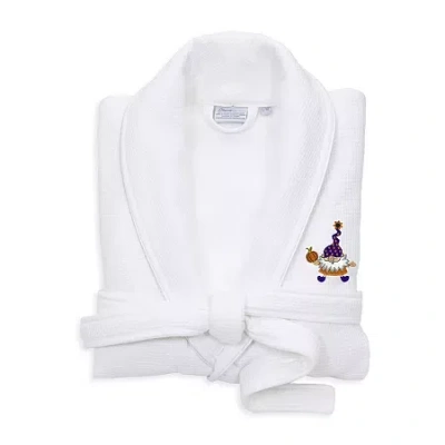 Linum Home Textiles Halloween Waffle Terry Bathrobe Unisex Adult Waffle Long Sleeve Long Length Robe In White