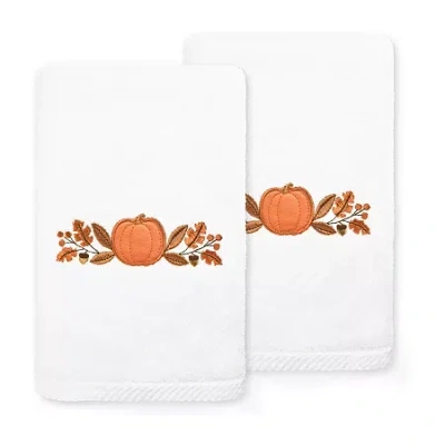 Linum Home Textiles Harvest Bounty Embroidered 2-pc. Hand Towel In White
