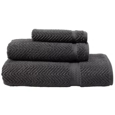 Linum Home Textiles Herringbone 3-pc Bath Towel Set In Gray