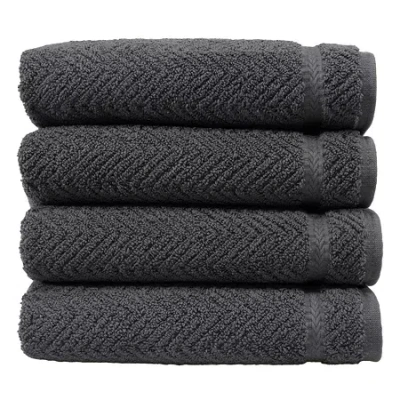 Linum Home Textiles Herringbone 4-pc. Hand Towel Set In Gray