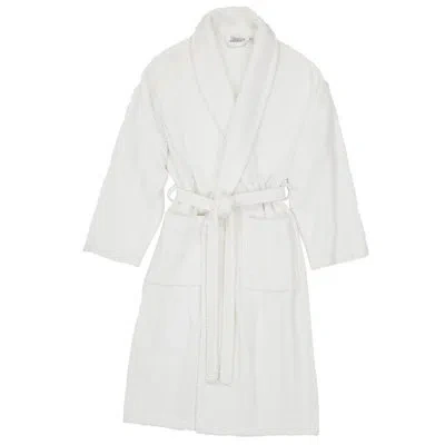 Linum Home Textiles Herringbone Weave 100% Turkish Cotton Unisex Bathrobe In White