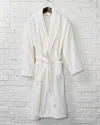 Linum Home Textiles Herringbone Weave Bathrobe In White