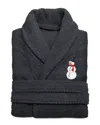Linum Home Textiles Herringbone Weave Embroidered Bathrobe