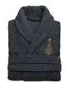Linum Home Textiles Herringbone Weave Embroidered Bathrobe