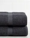 Linum Home Textiles Herringbone Weave Set Of 2 Bath Towels In Beige
