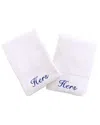 Linum Home Textiles Hers And Hers 2pc Hand Towel Set In White
