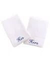 Linum Home Textiles His And Hers 2pc Hand Towel Set In White