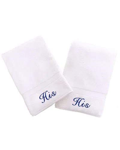 Linum Home Textiles His And His 2pc Hand Towel Set In White