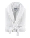Linum Home Textiles Hotel Turkish Cotton Waffle Terry Bathrobe With Satin  Piped Trim