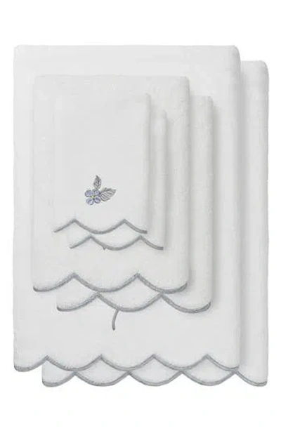 Linum Home Textiles Hydea Embroidered Scallop 6-piece Towel Set In Gray