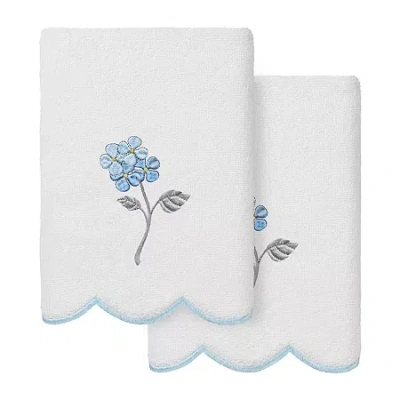 Linum Home Textiles Hydea Scallop 2-pc. Embellished Hand Towel In White
