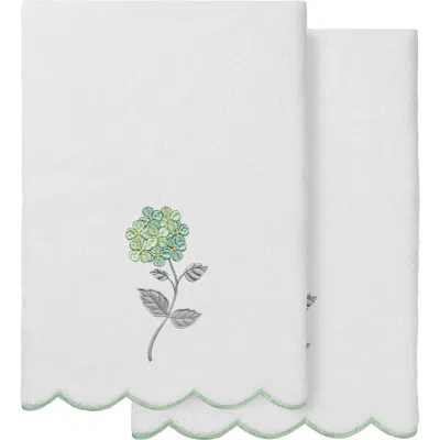 Linum Home Textiles Hydea Scalloped 2-piece Bath Towel Set In Multi