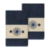 Linum Home Textiles Isabelle 2-pc. Embellished Hand Towel In Blue