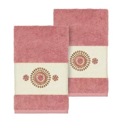 Linum Home Textiles Isabelle 2-pc. Embellished Hand Towel In Pink