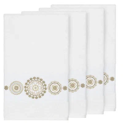 Linum Home Textiles Isabelle 4 Piece Turkish Cotton Bath Towel Set In White
