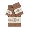 Linum Home Textiles Isabelle Embellished 3-pc. Bath Towel Set In Brown