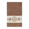Linum Home Textiles Isabelle Embellished Embellished Geometric Bath Towel In Brown