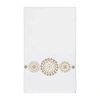Linum Home Textiles Isabelle Embellished Embellished Geometric Bath Towel In White