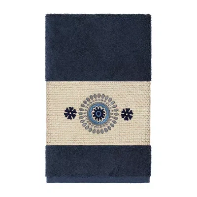 Linum Home Textiles Isabelle Embellished Hand Towel In Blue