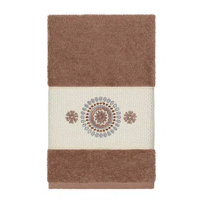 Linum Home Textiles Isabelle Embellished Hand Towel In Brown