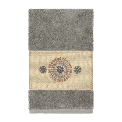 Linum Home Textiles Isabelle Embellished Hand Towel In Gray