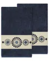 Linum Home Textiles Isabelle Turkish Cotton 2pc Embellished Bath Towel Set