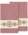 Linum Home Textiles Isabelle Turkish Cotton 2pc Embellished Bath Towel Set