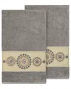 Linum Home Textiles Isabelle Turkish Cotton 2pc Embellished Bath Towel Set