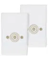 Linum Home Textiles Isabelle Turkish Cotton 2pc Embellished Hand Towel Set