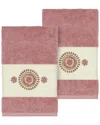 Linum Home Textiles Isabelle Turkish Cotton 2pc Embellished Hand Towel Set