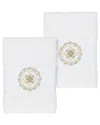 Linum Home Textiles Isabelle Turkish Cotton 2pc Embellished Washcloth Set