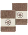 Linum Home Textiles Isabelle Turkish Cotton 2pc Embellished Washcloth Set