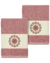 Linum Home Textiles Isabelle Turkish Cotton 2pc Embellished Washcloth Set