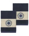 Linum Home Textiles Isabelle Turkish Cotton 2pc Embellished Washcloth Set