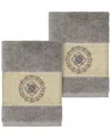 Linum Home Textiles Isabelle Turkish Cotton 2pc Embellished Washcloth Set