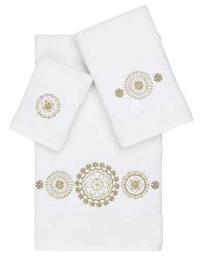 Linum Home Textiles Isabelle Turkish Cotton 3pc Embellished Towel Set