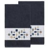 Linum Home Textiles Khloe 2-pc. Embellished Geometric Bath Towel In Blue