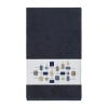 Linum Home Textiles Khloe Embellished Geometric Bath Towel In Blue