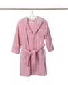 Linum Home Textiles Kids Super Plush Double Brushed Hooded Bathrobe In Pink