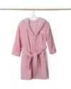 Linum Home Textiles Kids Super Plush Double Brushed Hooded Bathrobe In Pink