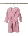 Linum Home Textiles Kids Super Plush Double Brushed Hooded Bathrobe In Pink