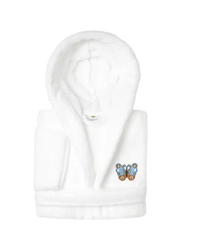 Linum Home Textiles Kids Super Plush Double Brushed Hooded Bathrobe In White