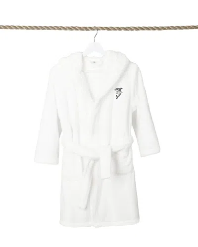 Linum Home Textiles Kids Super Plush Double Brushed Hooded Bathrobe In White