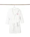Linum Home Textiles Kids Super Plush Double Brushed Hooded Bathrobe In White