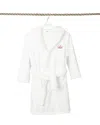 Linum Home Textiles Kids Super Plush Double Brushed Hooded Bathrobe In White