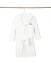 Linum Home Textiles Kids Super Plush Double Brushed Hooded Bathrobe In White